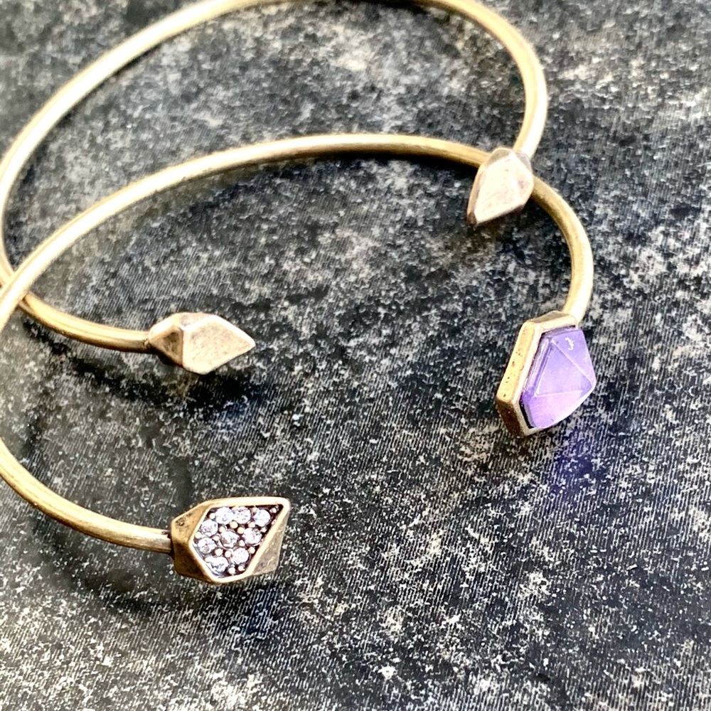 Chloe + Isabel amethyst cuff bracelet set
